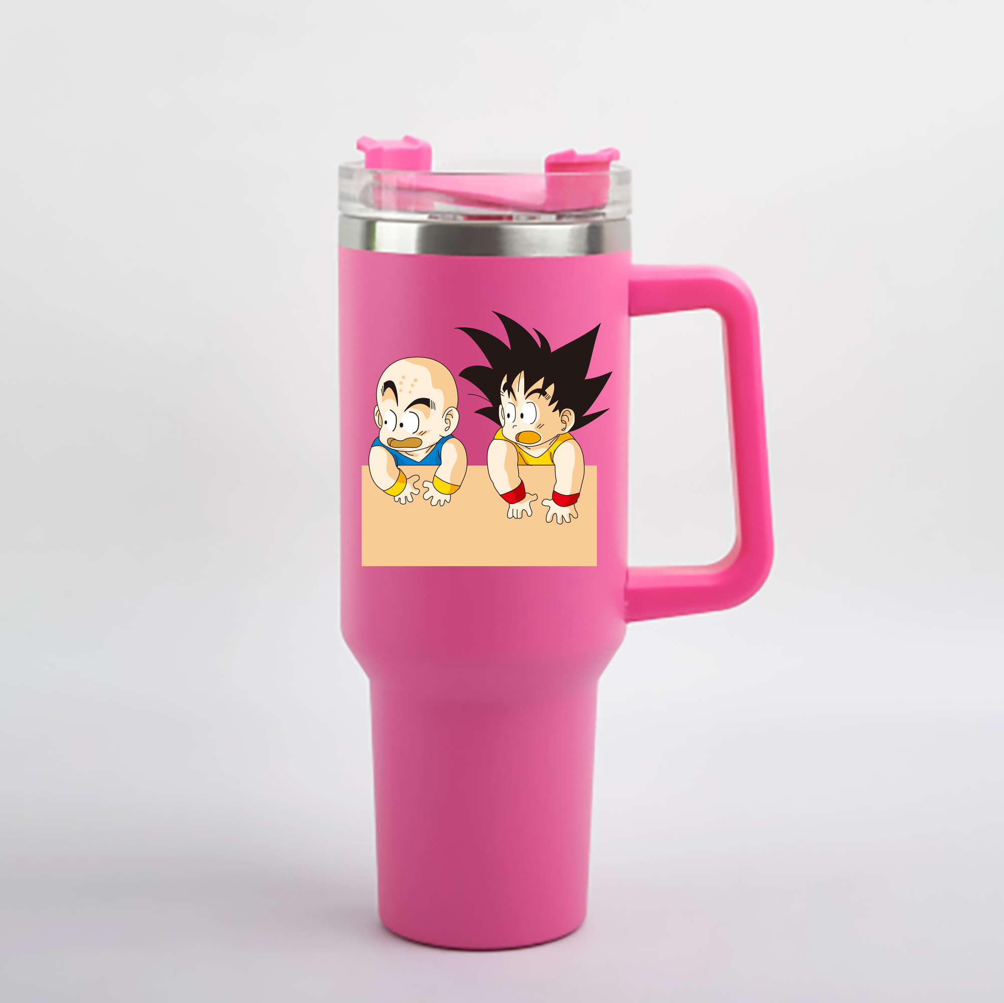 （画像用） ドラゴンボール 孫悟空（そん ごくう）Son Goku カカロット DRAGON BALL Kakarotto 1200mL車用タンブラー - クリスタルステッカー（プラスチックストロー付き）
